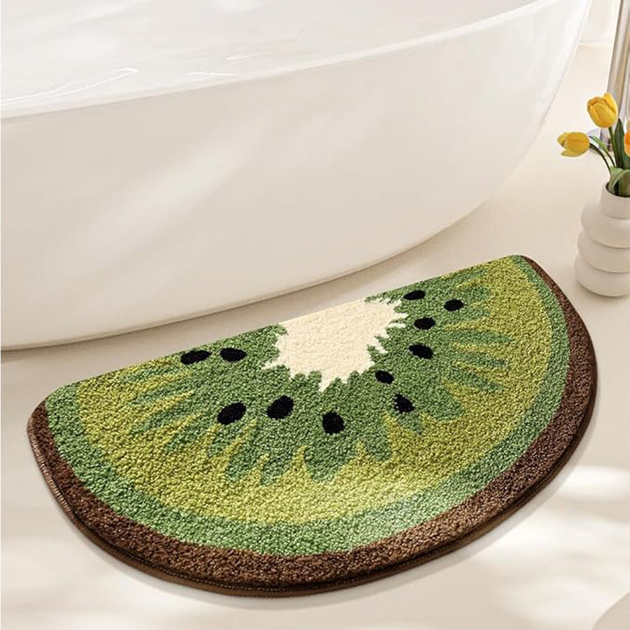 Cute kiwi fruit pattern bathroom bath mat