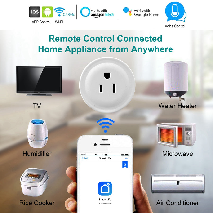 WiFi smart plug socket with app and voice control