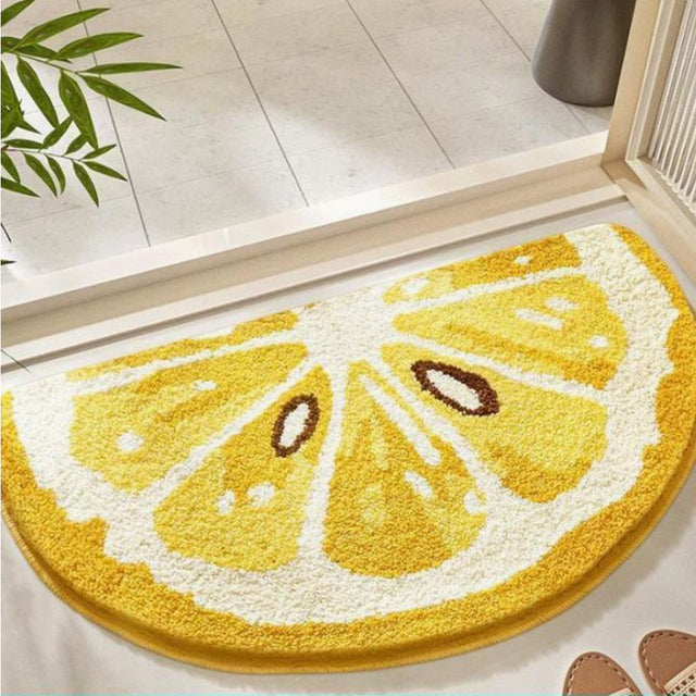 Cute lemon fruit pattern bathroom bath mat